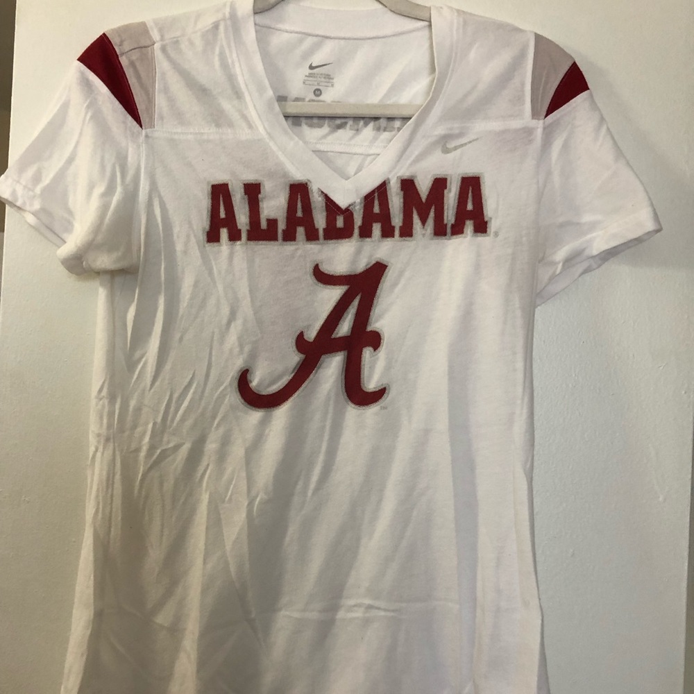 Crimson and white V-neck T-shirt, Alabama football